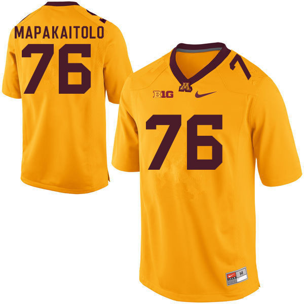 Men #76 Saia Mapakaitolo Minnesota Golden Gophers College Football Jerseys Sale-Gold - Click Image to Close